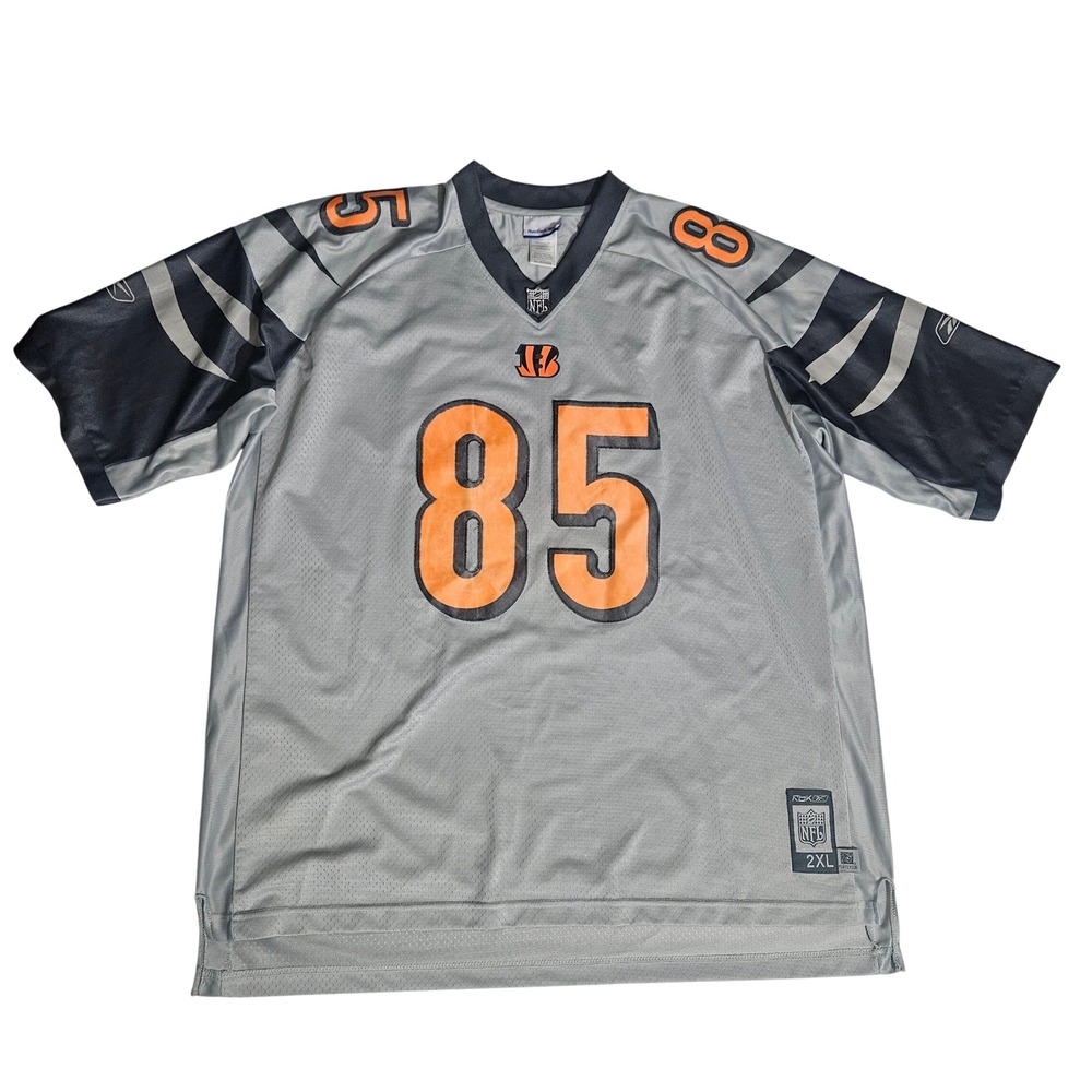 Reebok NFL Cincinnati Bengals Chad Johnson 85 Jersey Grey Mens 2XL XXL